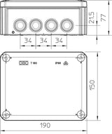 BETTERMANN Abzweigdose IP66 16qmm Kst T 160 F 190x150x77mm rechteck hfr