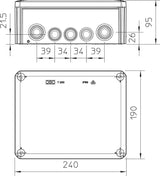 BETTERMANN Abzweigdose IP66 25qmm Kst T 250 F 240x190x95mm rechteck hfr