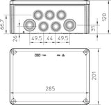 BETTERMANN Abzweigdose IP66 35qmm Kst T 350 F 285x201x120mm rechteck hfr