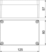 BETTERMANN Leergehäuse alu IP66 geschl Mx 120805 SGR B80xH57xT125mm
