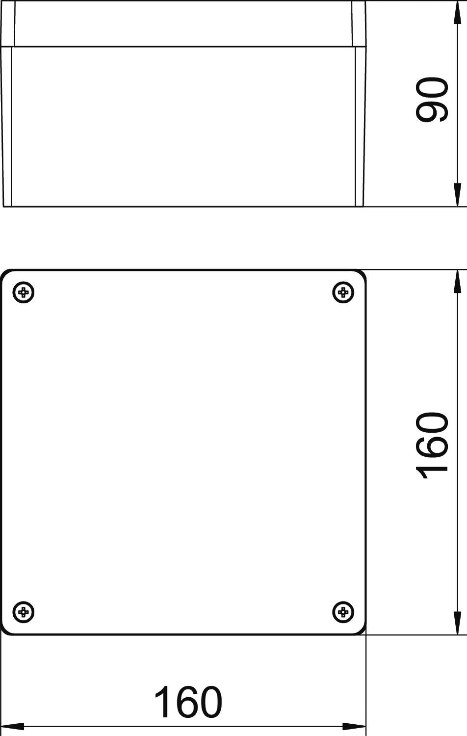 BETTERMANN Leergehäuse alu IP66 geschl Mx 161609 SGR B160xH90xT160mm