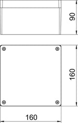 BETTERMANN Leergehäuse alu IP66 geschl Mx 161609 SGR B160xH90xT160mm