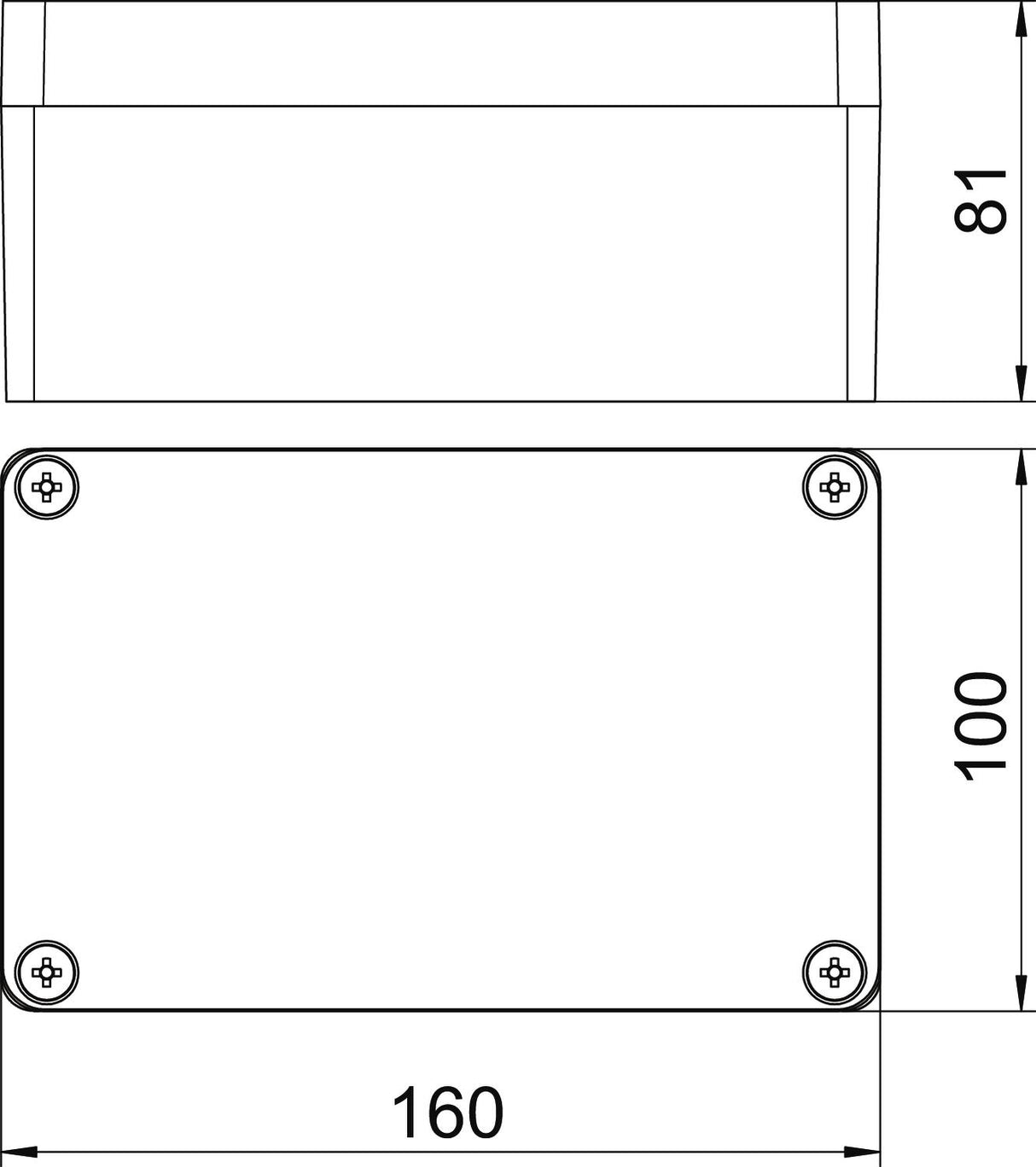 BETTERMANN Leergehäuse alu IP66 geschl Mx 161008 CR3 B100xH81xT160mm