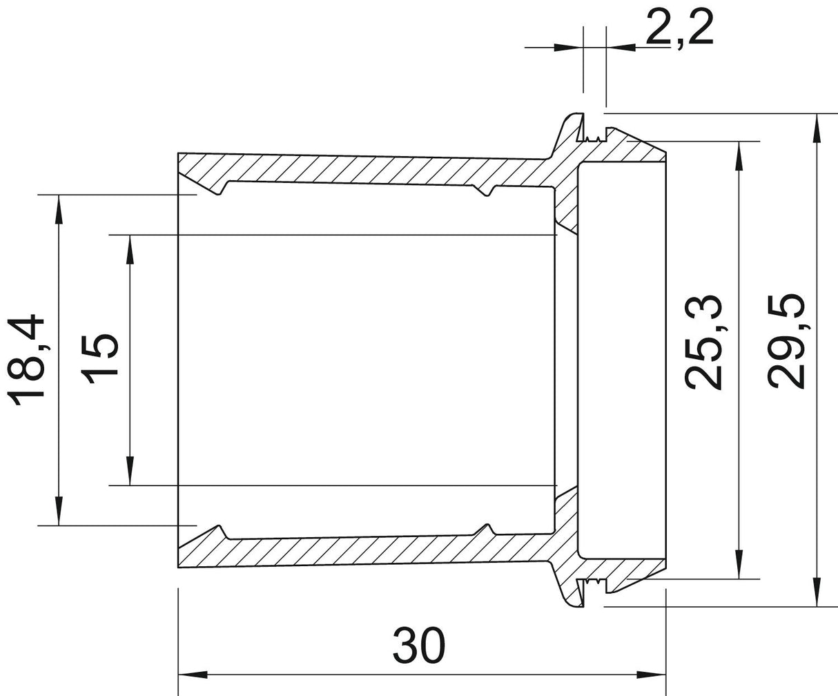 BETTERMANN Kabeleinsteckstutzen IP54 lgr EDR 25 16-20 LGR 25mm 16-20mm hfr