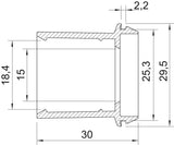 BETTERMANN Kabeleinsteckstutzen IP54 lgr EDR 25 16-20 LGR 25mm 16-20mm hfr