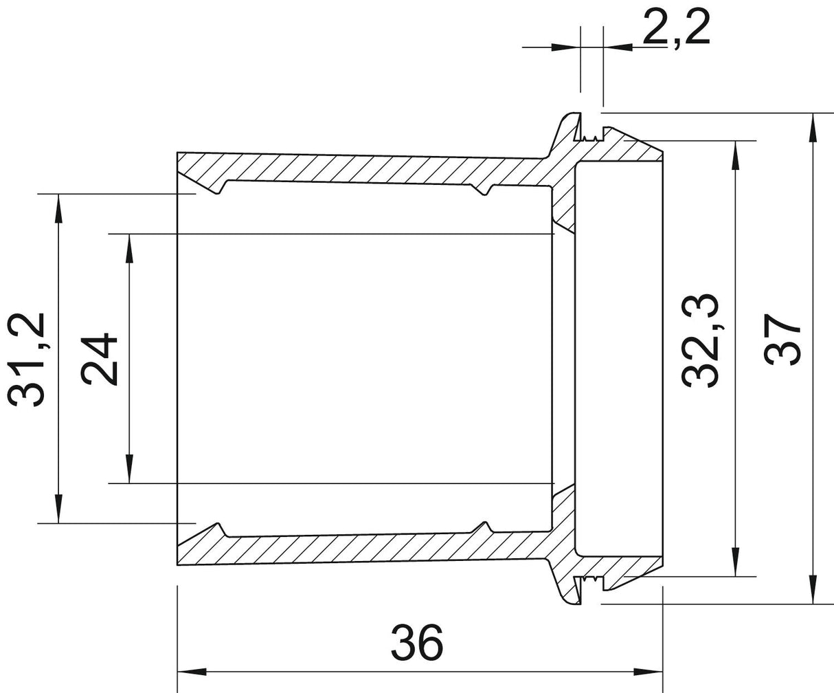 BETTERMANN Kabeleinsteckstutzen IP54 lgr EDR 32 25-32 LGR 32mm 25-32mm hfr