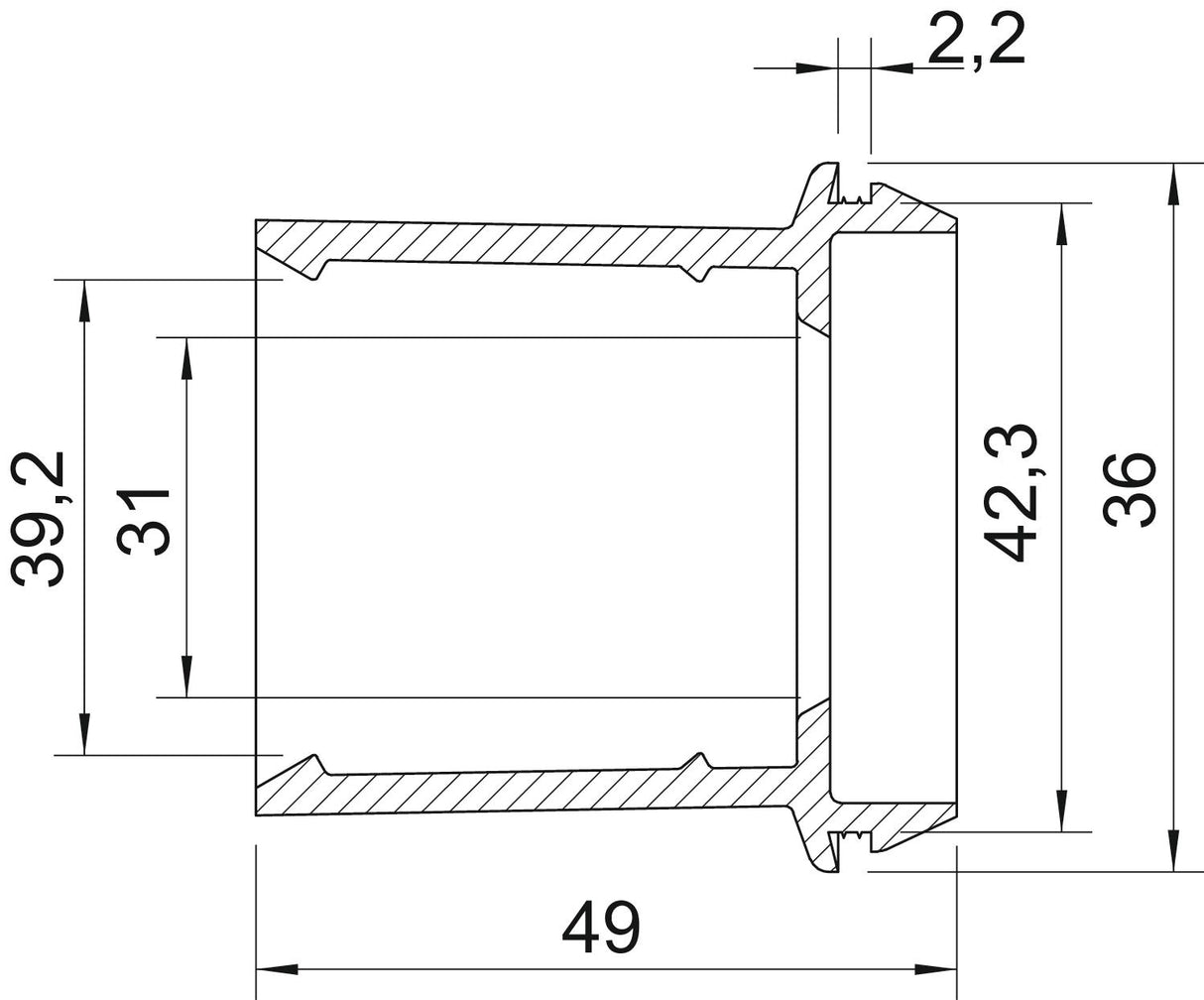 BETTERMANN Kabeleinsteckstutzen IP54 lgr EDR 40 32-40 LGR 40mm 32-40mm hfr