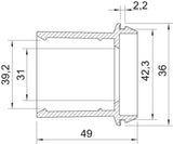 BETTERMANN Kabeleinsteckstutzen IP54 lgr EDR 40 32-40 LGR 40mm 32-40mm hfr