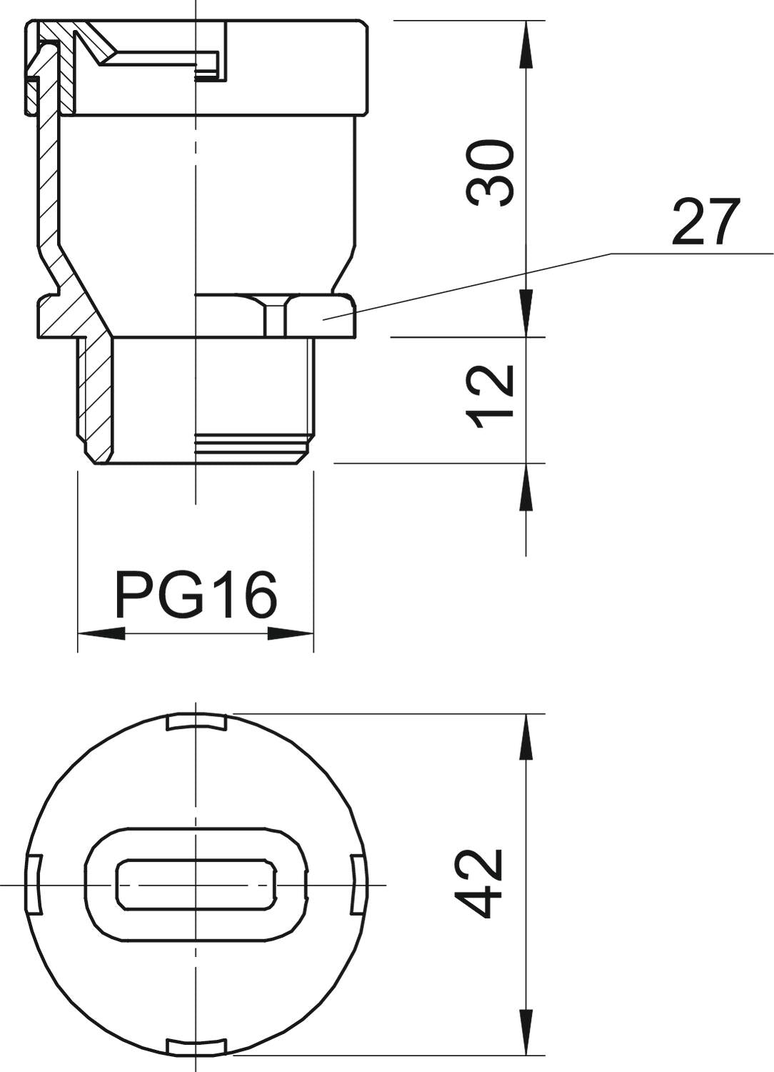 BETTERMANN Kabelverschraubung PG16 PE 106 FL 16 8 19 stgr 12mm IP31 ger unbeh