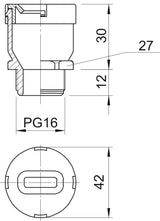 BETTERMANN Kabelverschraubung PG16 PE 106 FL 16 8 19 stgr 12mm IP31 ger unbeh