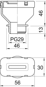 BETTERMANN Kabelverschraubung PG29 PE 106 FL 29 14 40 stgr 13mm IP31 ger