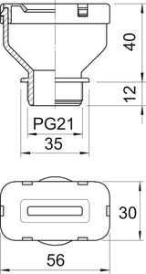 BETTERMANN Kabelverschraubung PG21 PE 106 FL 21 9 39 stgr 12mm IP31 ger unbeh