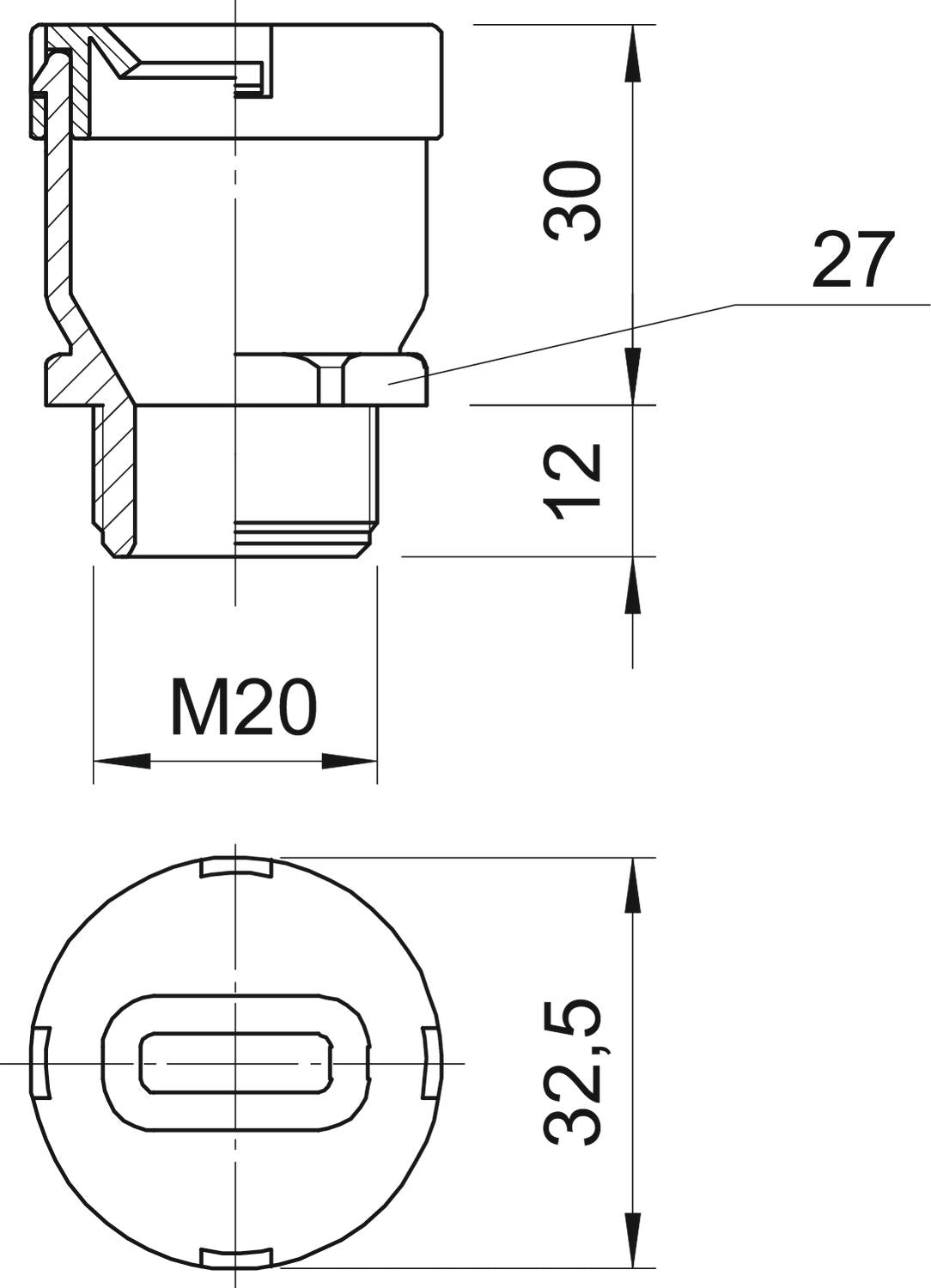 BETTERMANN Kabelverschraubung M20 PE ger 106 FL M20 8 19 stgr 12mm IP31 unbeh
