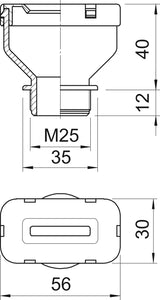 BETTERMANN Kabelverschraubung M25 PE ger 106 FL M25 8 33 stgr 12mm IP31 unbeh
