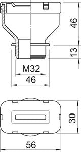 BETTERMANN Kabelverschraubung M32 PE ger 106 FL M32 10 29 stgr 13mm IP31 unbeh