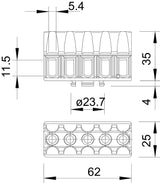 BETTERMANN Klemmleiste 1,5-6qmm 5p lgr T-Serie KL-T 02-06 Thermopl 12,5mm