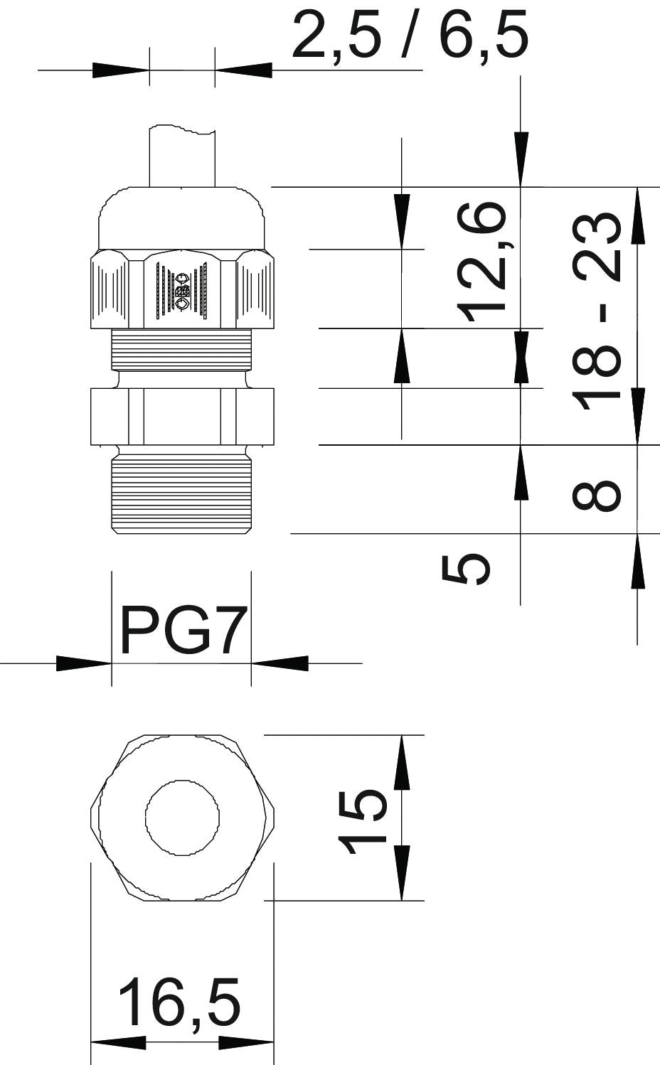 BETTERMANN Kabelverschraubung PG7 PA 8mm V-TEC PG7 SGR si-gr IP68 ger unbeh