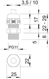 BETTERMANN Kabelverschraubung PG11 PA V-TEC PG11 SGR si-gr 8mm IP68 ger unbeh