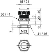 BETTERMANN Kabelverschraubung M32 PA gr V-TEC VM 32+ LGR 11mm IP68 ger unbeh
