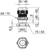 BETTERMANN Kabelverschraubung M63 PA gr V-TEC VM 63+ LGR 12mm IP68 ger unbeh