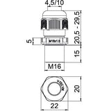 BETTERMANN Kabelverschraubung M16 PA ger V-TEC VM L16 SGR si-gr 15mm IP68 unbeh