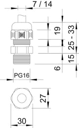 BETTERMANN Kabelverschraubung PG16 PA V-TEC L PG16 SGR si-gr 15mm IP68 ger