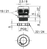 BETTERMANN Kabelverschraubung PG9 PA gr V-TEC PG9+ LGR 8mm IP68 ger unbeh