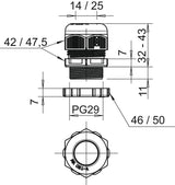 BETTERMANN Kabelverschraubung PG29 PA gr V-TEC PG29+ LGR 11mm IP68 ger unbeh
