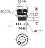 BETTERMANN Kabelverschraubung PG48 PA gr V-TEC PG48+ LGR 14mm IP68 ger unbeh