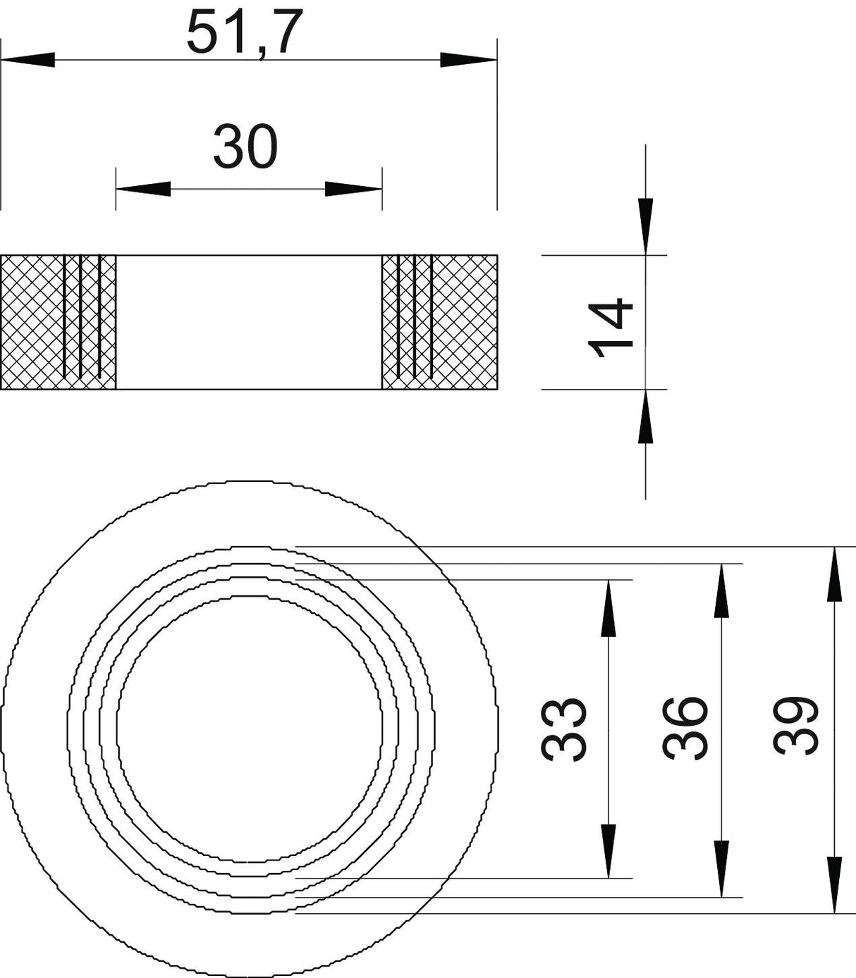 BETTERMANN Einschnittring 30-39mm 107 B PG42 51,7x14mm