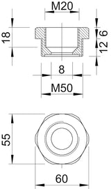 BETTERMANN Reduzierring Kst M50/M20 107 R M50-20 PA