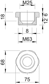 BETTERMANN Reduzierring Kst M63/M25 107 R M63-25 PA