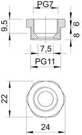 BETTERMANN Reduzierring Kst PG11/PG7 107 R PG11- 7 PA