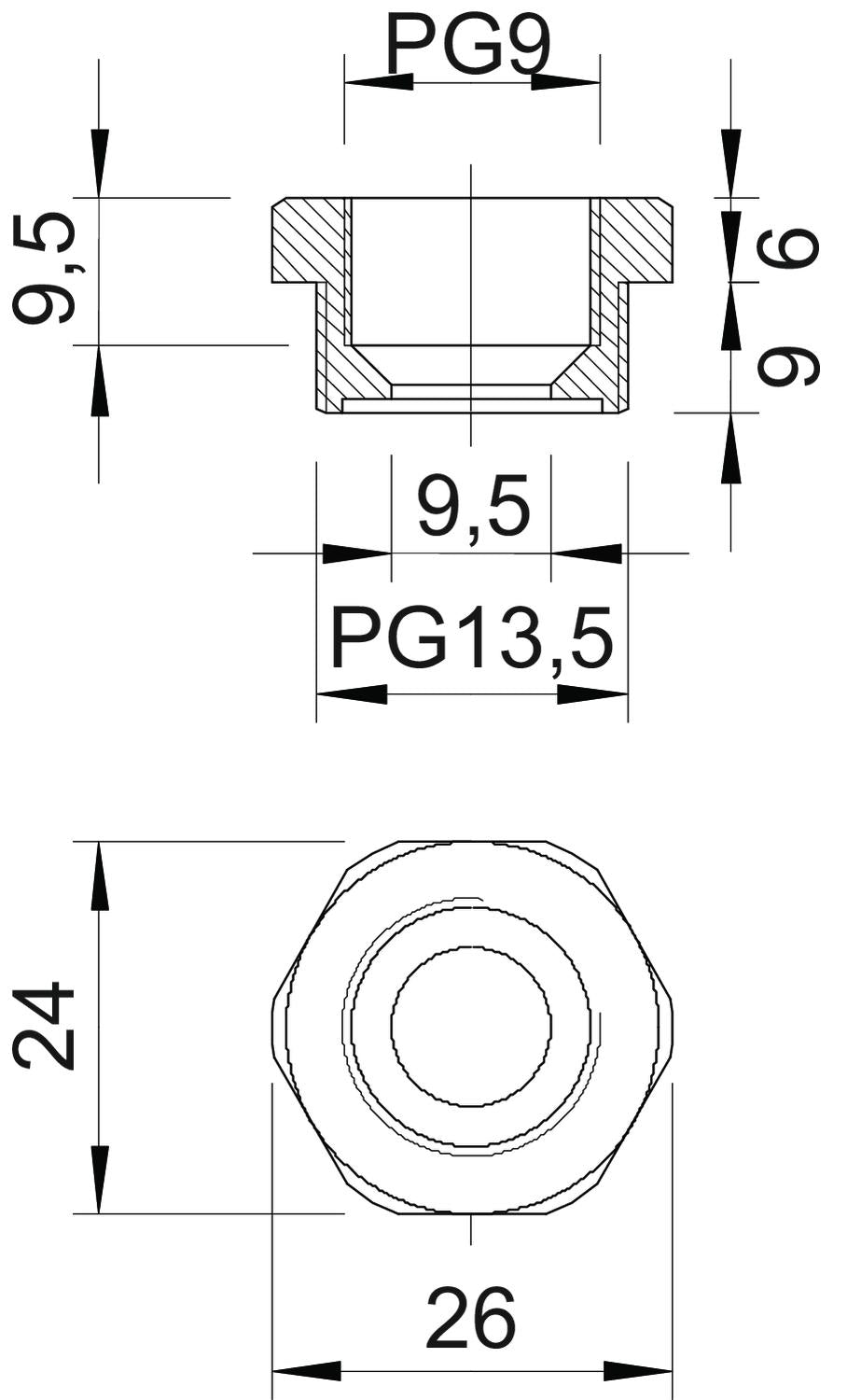 BETTERMANN Reduzierring Kst PG13/PG9 107 R PG13- 9 PA