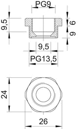BETTERMANN Reduzierring Kst PG13/PG9 107 R PG13- 9 PA