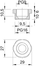 BETTERMANN Reduzierring Kst PG16/PG9 107 R PG16- 9 PA