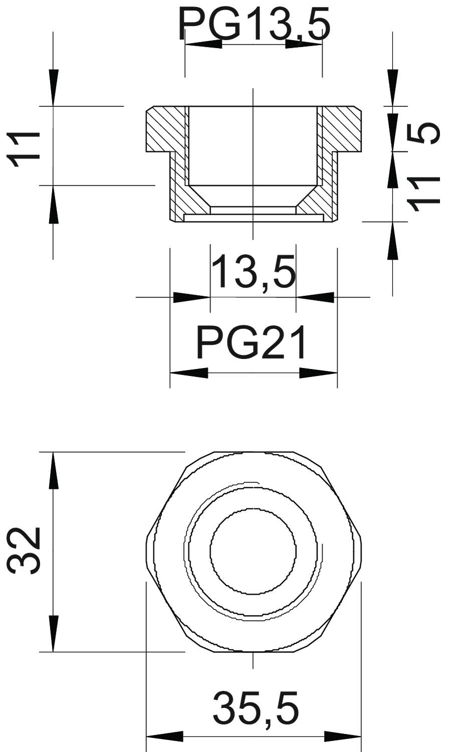 BETTERMANN Reduzierring Kst PG21/PG13 107 R PG21-13 PA