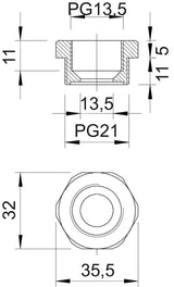 BETTERMANN Reduzierring Kst PG21/PG13 107 R PG21-13 PA
