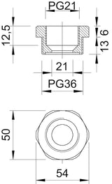 BETTERMANN Reduzierring Kst PG36/PG21 107 R PG36-21 PA