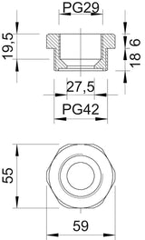 BETTERMANN Reduzierring Kst PG42/PG29 107 R PG42-29 PA