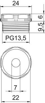BETTERMANN Kabeleinsteckstutzen IP54 7mm 90 PG13.5 DSMB 22mm lgr hfr abschneid