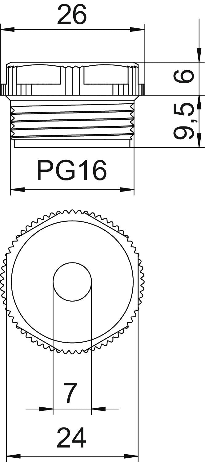 BETTERMANN Kabeleinsteckstutzen IP54 7mm 90 PG16 DSMB 24mm lgr hfr abschneid