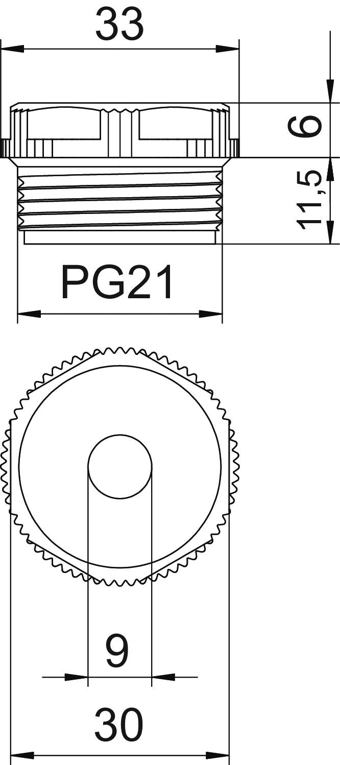 BETTERMANN Kabeleinsteckstutzen IP54 9mm 90 PG21 DSMB 30mm lgr hfr abschneid