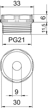 BETTERMANN Kabeleinsteckstutzen IP54 9mm 90 PG21 DSMB 30mm lgr hfr abschneid