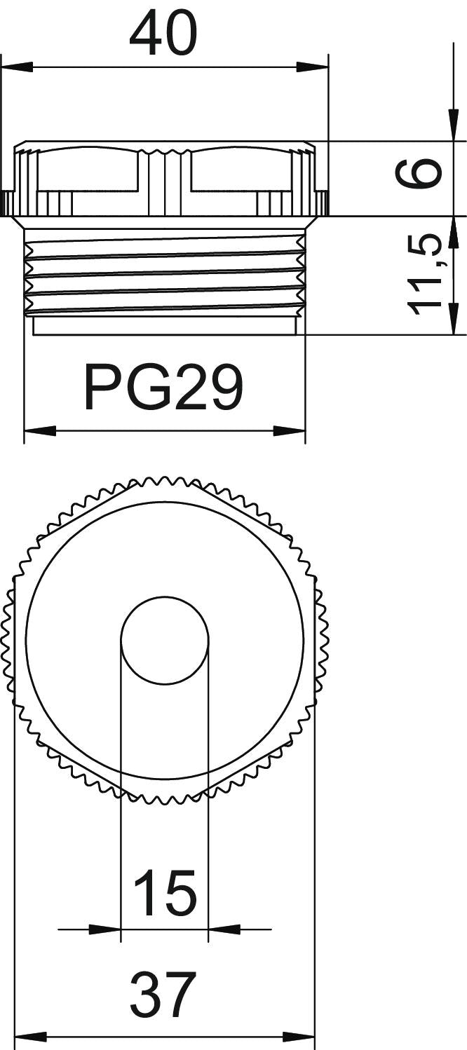 BETTERMANN Kabeleinsteckstutzen IP54 lgr 90 PG29 DSMB 37mm 15mm hfr abschneid