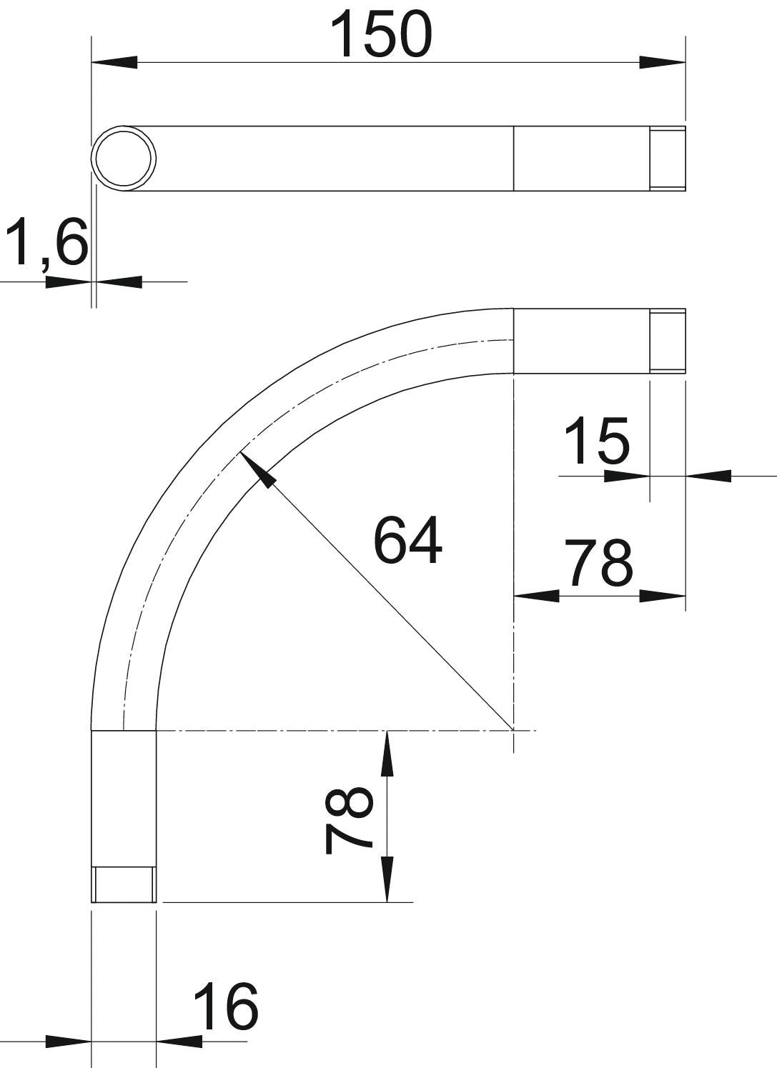 BETTERMANN Alu-Gewindebogen 16mm unbeh SBM16W ALU Muffe hfr
