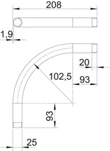 BETTERMANN Alu-Gewindebogen 25mm unbeh SBM25W ALU Muffe hfr
