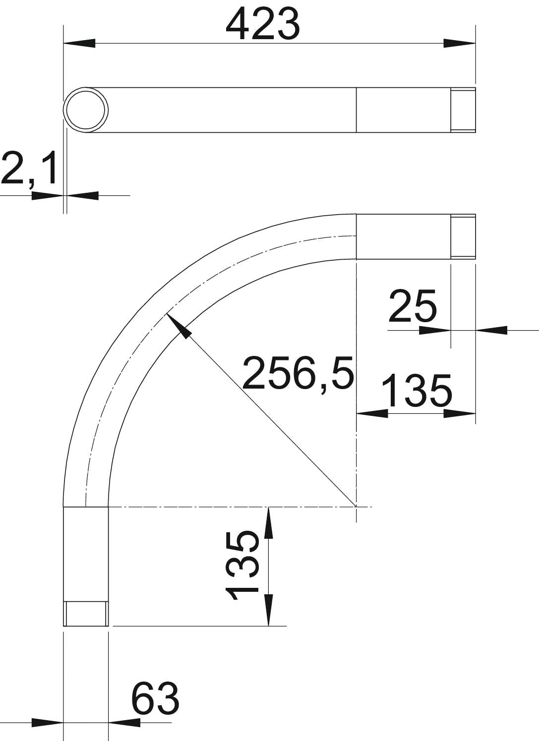 BETTERMANN Alu-Gewindebogen 63mm unbeh SBM63W ALU Muffe hfr
