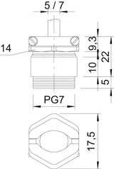 BETTERMANN Kabelverschraubung PG7 Ms si 159 MS PG 7 5mm IP54 ger vernick