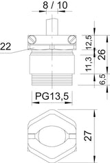 BETTERMANN Kabelverschraubung PG13,5 Ms 159 MS PG13.5 si 6,5mm IP65 ger vernick